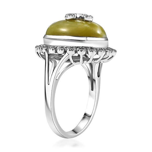 Ring Cross Marble White Zircon Religious Platinum Over 925 Sterling Silver Sz 8 - Picture 3 of 6